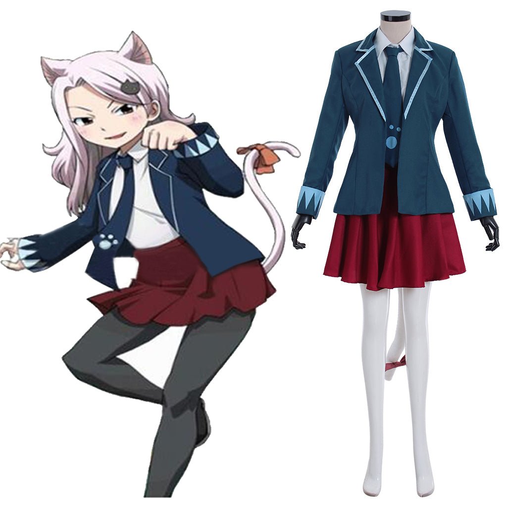 Halloweez Fairy Tail Final Season Carla Human Form Dress Cosplay Costume School Uniform - Halloweez