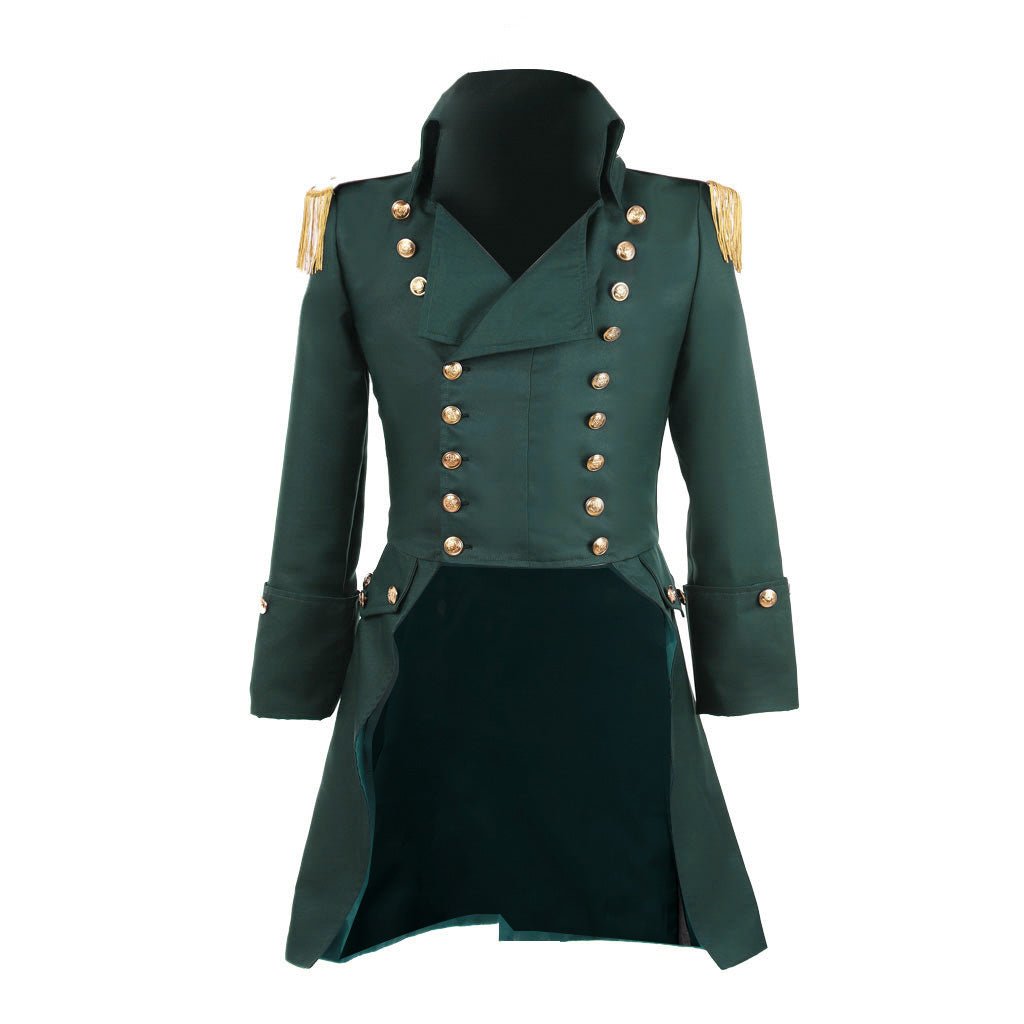 Men’s Colonial Green Military Coat - Victorian Regency Tailcoat | Halloweez Cosplay Jacket | Halloweez Medieval Series - Halloweez