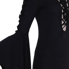 Elegant Morticia Addams Costume Dress | Halloweez Gothic Vintage Cosplay for Halloween - Halloweez