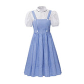 Movie Dorothy Cosplay Costume | Women’s Blue Plaid Dress Suit | Fairytale Adult Halloween Outfit by Halloweez - Halloweez