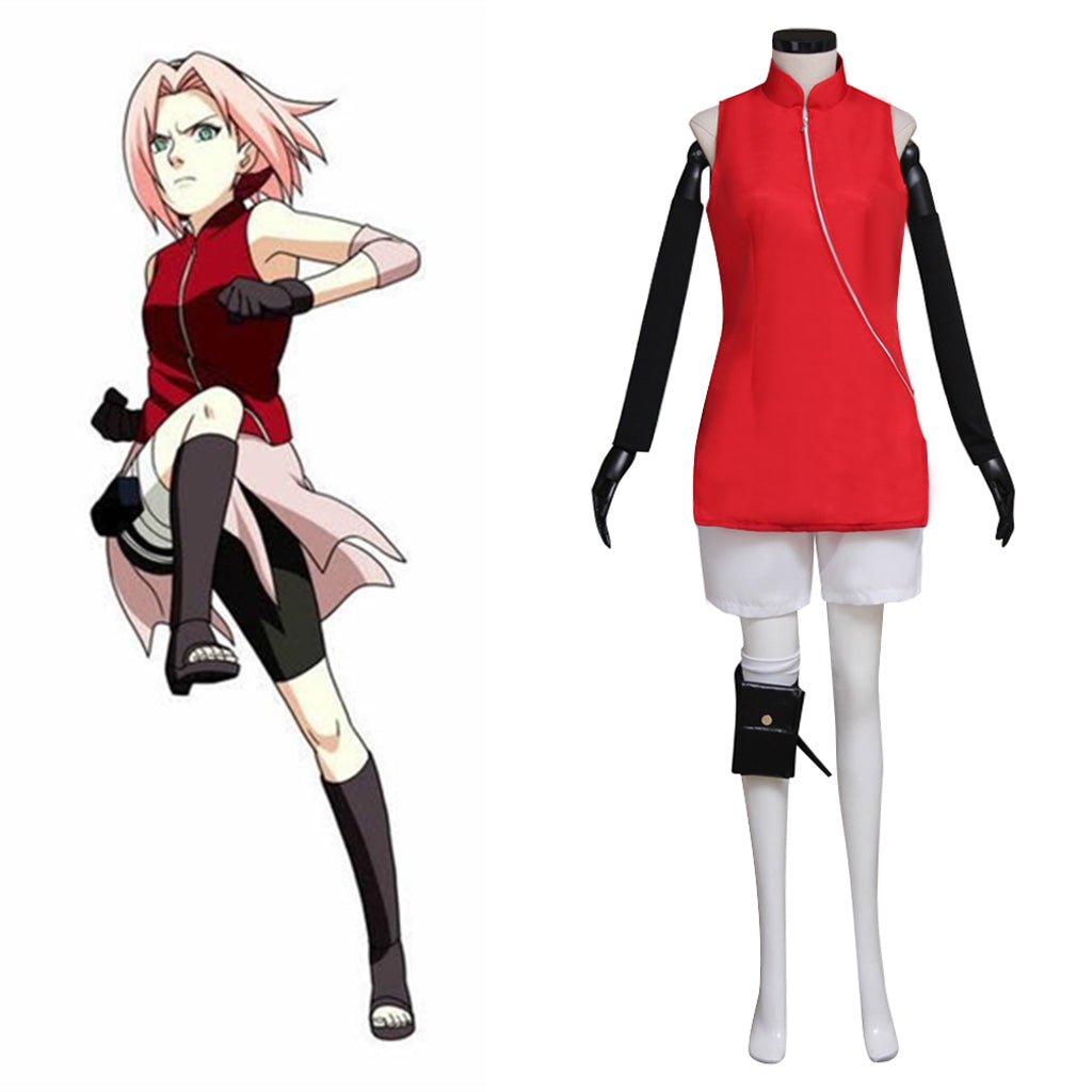 Naruto Sakura Cosplay Costume – Premium Ninja Outfit for Anime Enthusiasts by Halloweez - Halloweez