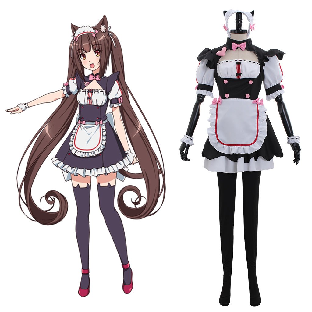 Halloweez Nekopara Chocolate Maid Dress Anime Cosplay Costume - Halloweez