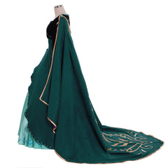 Halloweez Queen Anna Dark Green Frozen 2 Cosplay Costume | Adult Disney Princess Outfit - Halloweez