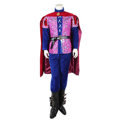 Embrace Royalty with the Halloweez Men's Medieval Velvet Red and Blue Prince Cosplay Costume | Full Set for Parties and Events - Halloweez