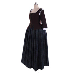 Halloweez Claire Fraser Cosplay Costume | Women's Scottish Highland Colonial Prairie Dress for Adults - Halloweez