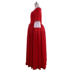 Outlander Inspired Claire Randall Red Ball Gown Cosplay Costume | Rococo & Medieval Style Dress for Events - Halloweez