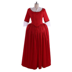 Outlander Inspired Claire Randall Red Ball Gown Cosplay Costume | Rococo & Medieval Style Dress for Events - Halloweez