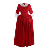 Outlander Inspired Claire Randall Red Ball Gown Cosplay Costume | Rococo & Medieval Style Dress for Events - Halloweez