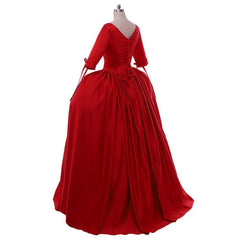 Halloweez Claire Red Dress Cosplay Costume | Elegant Victorian Ball Gown | Inspired Movie Cosplay for Halloween & Special Events - Halloweez