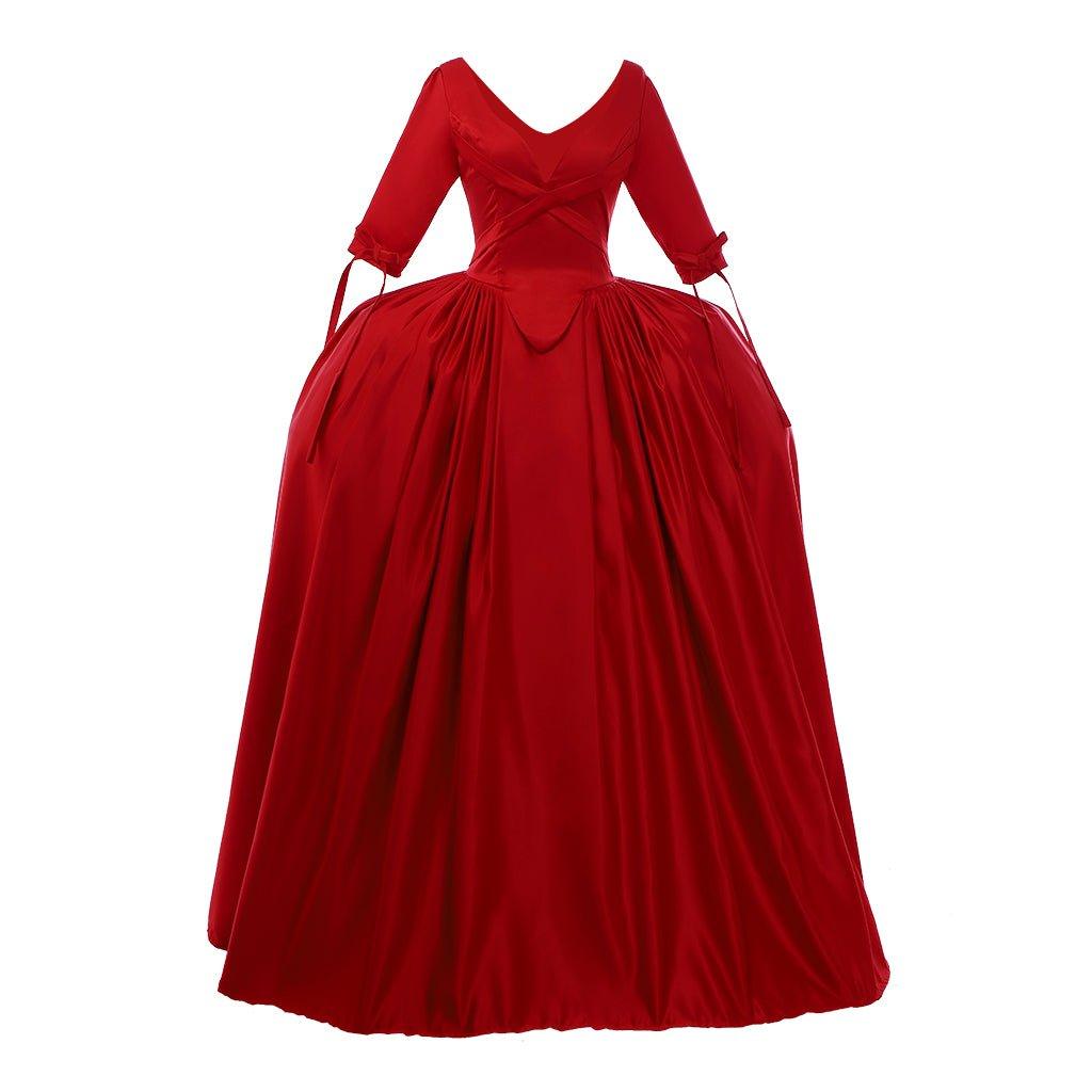 Halloweez Claire Red Dress Cosplay Costume | Elegant Victorian Ball Gown | Inspired Movie Cosplay for Halloween & Special Events - Halloweez