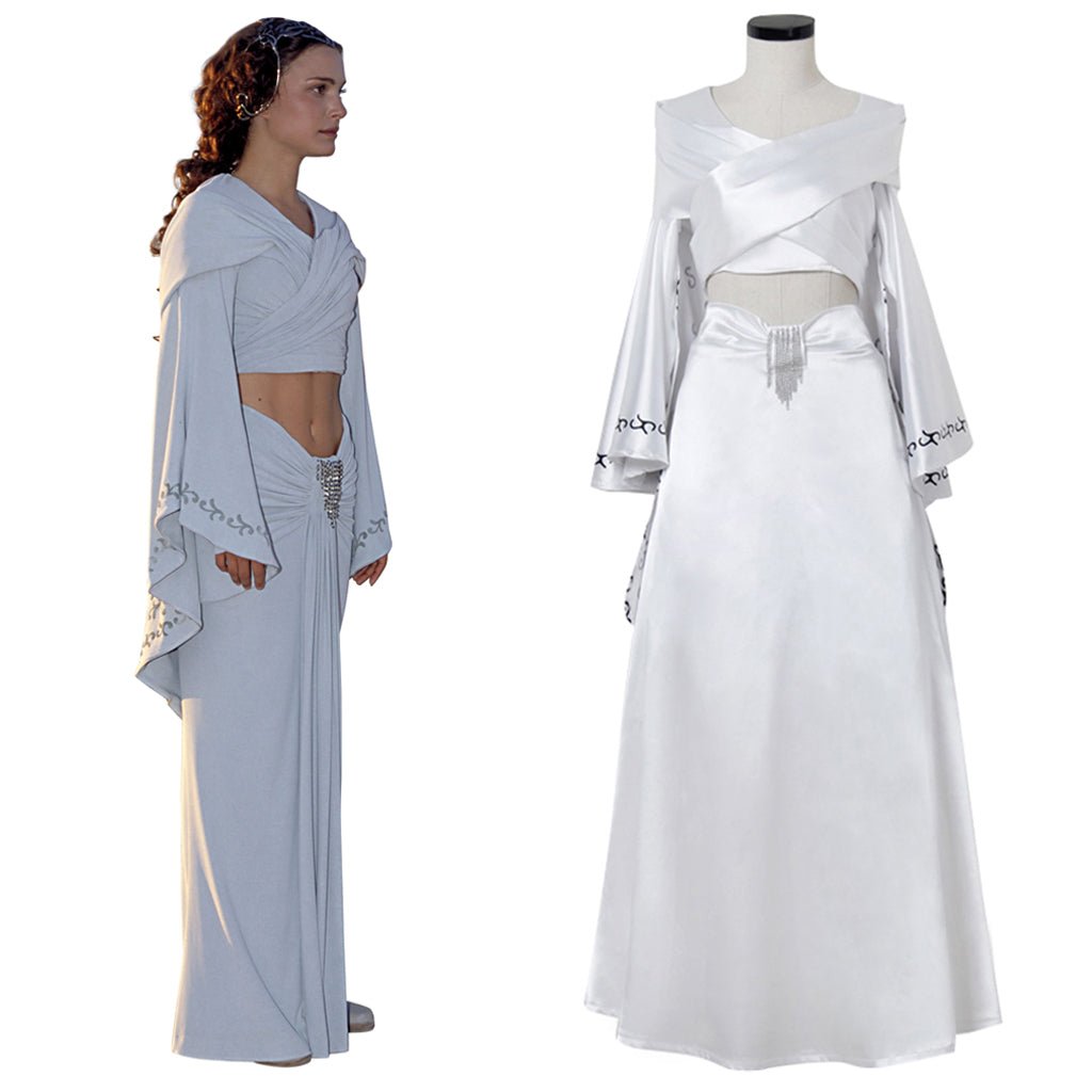 Stylish Halloweez Padme Cosplay Amidala Costume - Chic White Dress Set - Halloweez