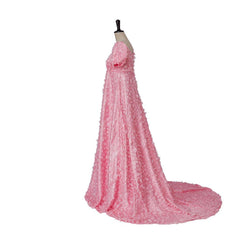 Stunning Pink Silk Satin Empire Gown - Halloweez Medieval Regency Dress for Special Events - Halloweez