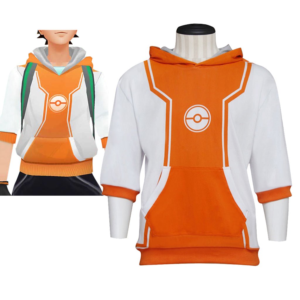 Halloweez Pokemon Trainer Orange Hoodie - The Ultimate Cosplay Costume for AR Game Enthusiasts - Halloweez