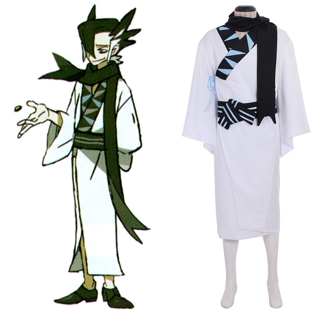 Halloweez Grimsley Cosplay Costume - Premium Dark-Type Elite Four Trainer Gear - Halloweez