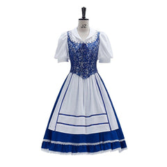 Halloweez Princess Belle Cosplay Costume - Women's Blue Maid Dress - Halloweez