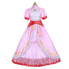 Halloweez Princess Peach Cosplay Costume | Women's Elegant Ball Gown Dress for Themed Parties - Halloweez