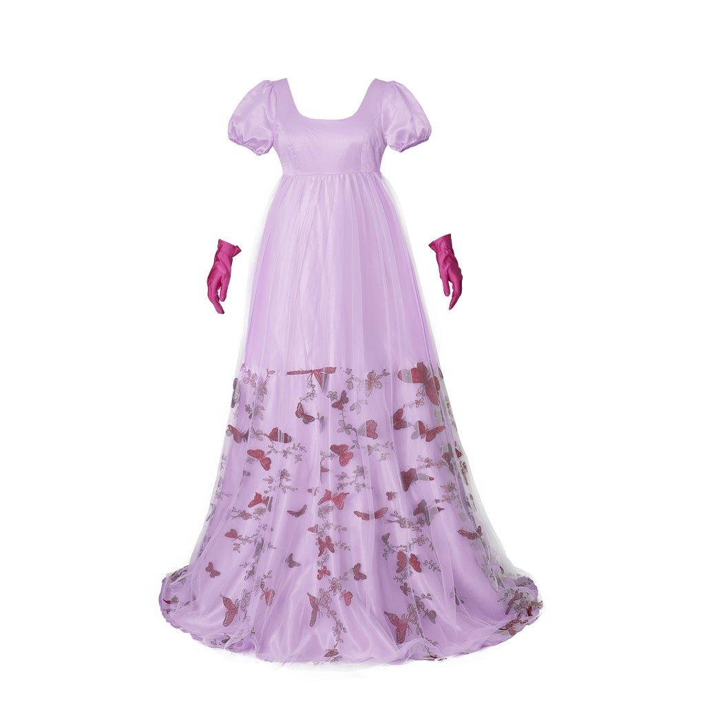 Royal Purple Double-Layer Silk Empire Gown | Halloweez Exclusive - Halloweez