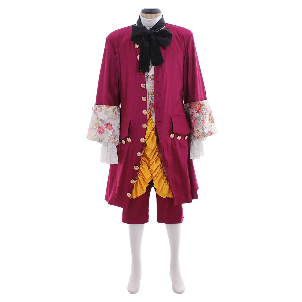 Royal Purple Red Baroque Halloweez Men's Medieval Costume | Stylish Cosplay Suit for Events - Halloweez