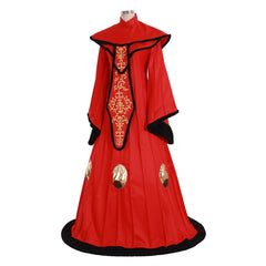 Padme Amidala Cosplay Dress Costume | Custom-Made Red Gown for Star Wars Events - Halloweez