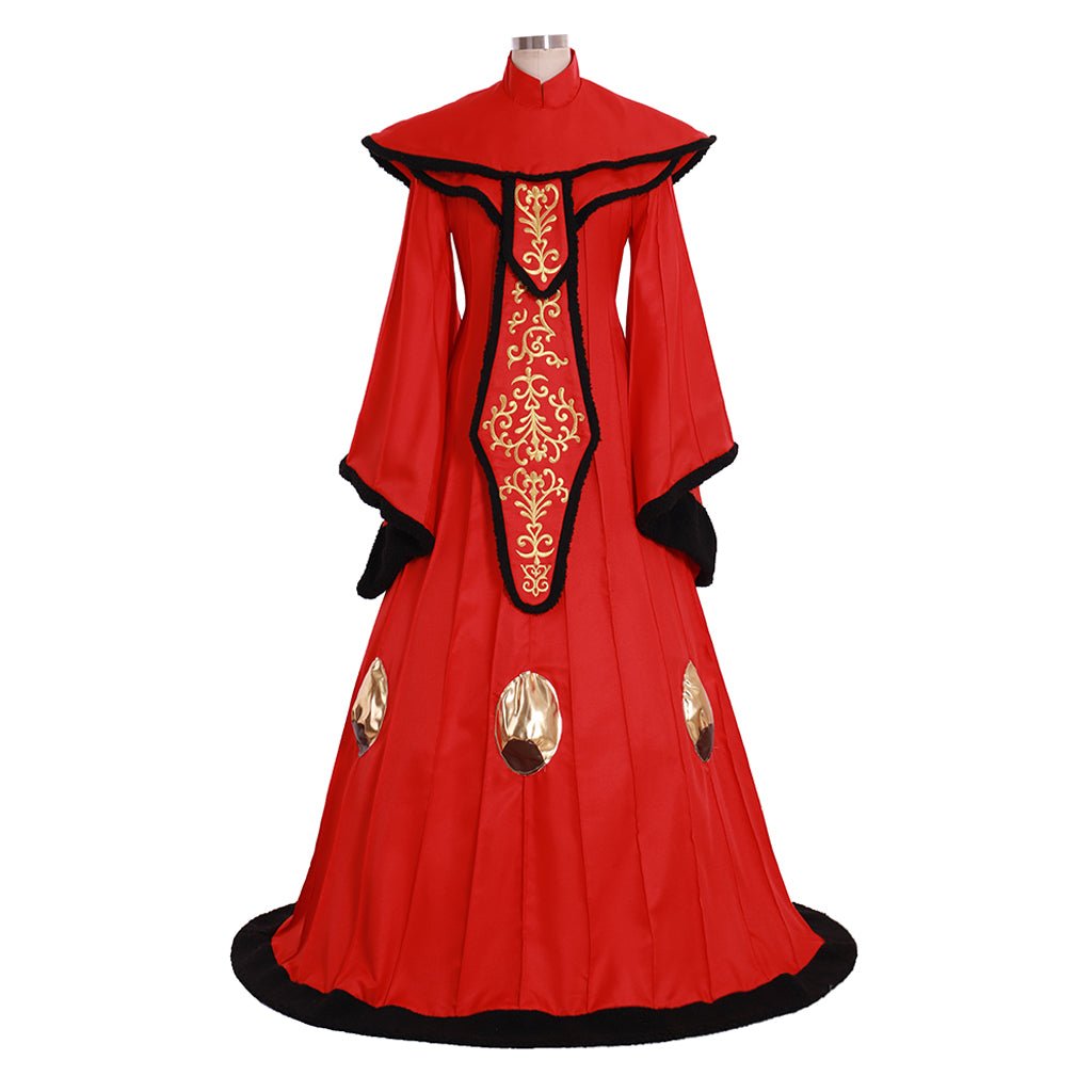Padme Amidala Cosplay Dress Costume | Custom-Made Red Gown for Star Wars Events - Halloweez