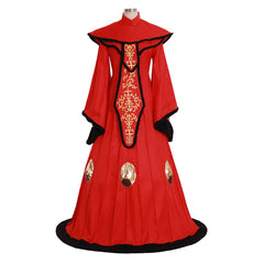 Padme Amidala Cosplay Dress Costume | Custom-Made Red Gown for Star Wars Events - Halloweez