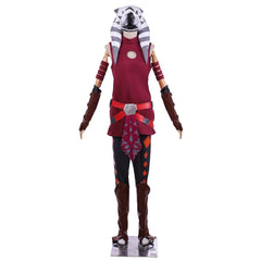 Halloweez Red Ahsoka Tano Cosplay Costume | Adult Women Battle Suit & Hat | Star Wars Halloween Outfit - Halloweez