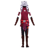 Halloweez Red Ahsoka Tano Cosplay Costume | Adult Women Battle Suit & Hat | Star Wars Halloween Outfit - Halloweez