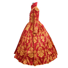 Crimson Renaissance Medieval Wedding Ball Gown | Custom Women's Dance Costume - Halloweez