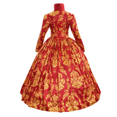 Crimson Renaissance Medieval Wedding Ball Gown | Custom Women's Dance Costume - Halloweez