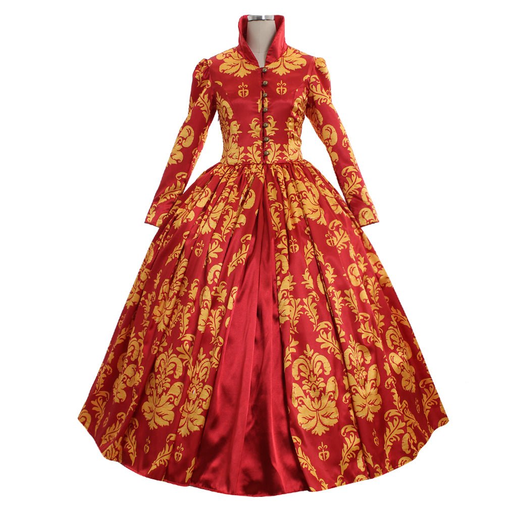 Crimson Renaissance Medieval Wedding Ball Gown | Custom Women's Dance Costume - Halloweez