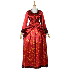 Stunning Red Victorian Ball Gown with Bustle | Perfect for Cosplay and Reenactments - Halloweez