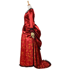 Stunning Red Victorian Ball Gown with Bustle | Perfect for Cosplay and Reenactments - Halloweez