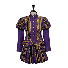 Epic Halloweez Renaissance King Henry VIII Costume - Deluxe Tudor Royal Noble Ensemble with Gold Trim - Halloweez