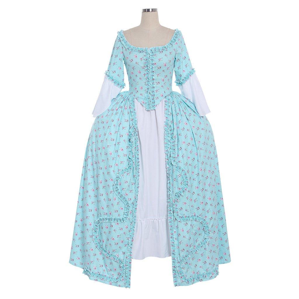 Halloweez Rococo Blue Dress | 18th Century French Royal Style | Victorian Era Inspired Gown - Halloweez