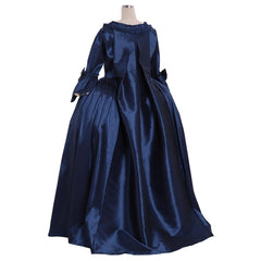 Halloweez Rococo Georgian Day Court Gown | 18th Century Inspired Blue Dress | Victorian Era Sack Back Ball Gown - Halloweez