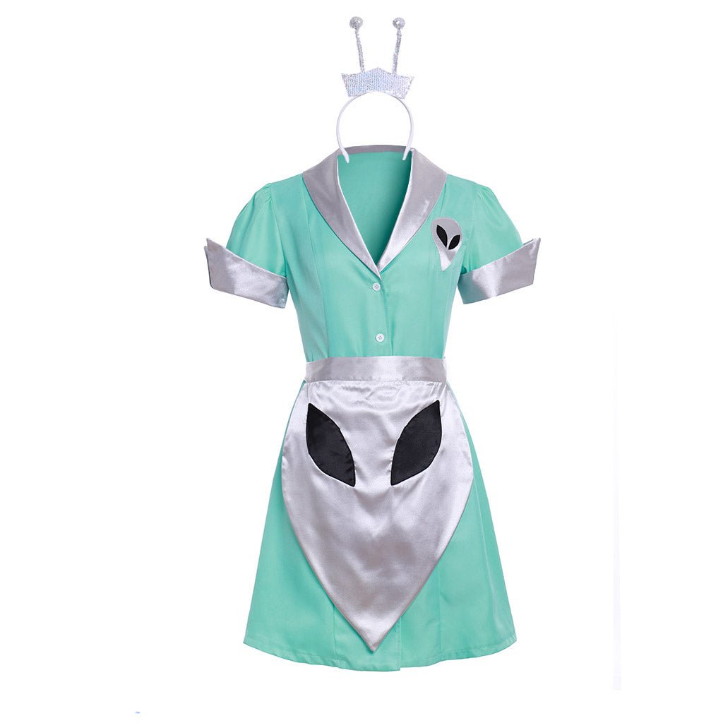 Halloweez Crashdown Cafe Waitress Cosplay Costume | Liz Parker Maid Dress | Halloween Alien Outfit - Halloweez