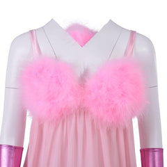 Stunning Pink Halloweez Fembot Cosplay Costume | Women's Robot Outfit with Feathered Lingerie - Halloweez