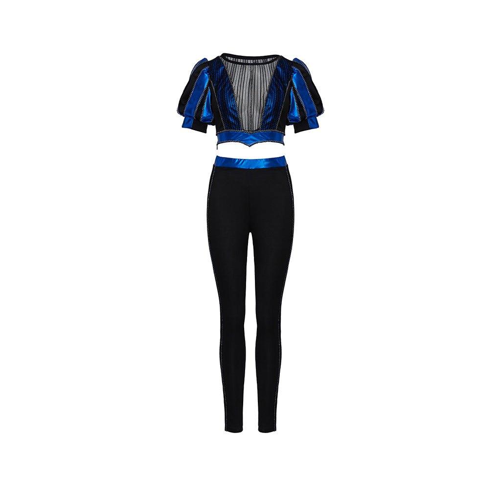 Halloweez Catherine Parr Cosplay Costume | Women's Crop Top and Pants Suit | Music Festival Performance Outfit - Halloweez