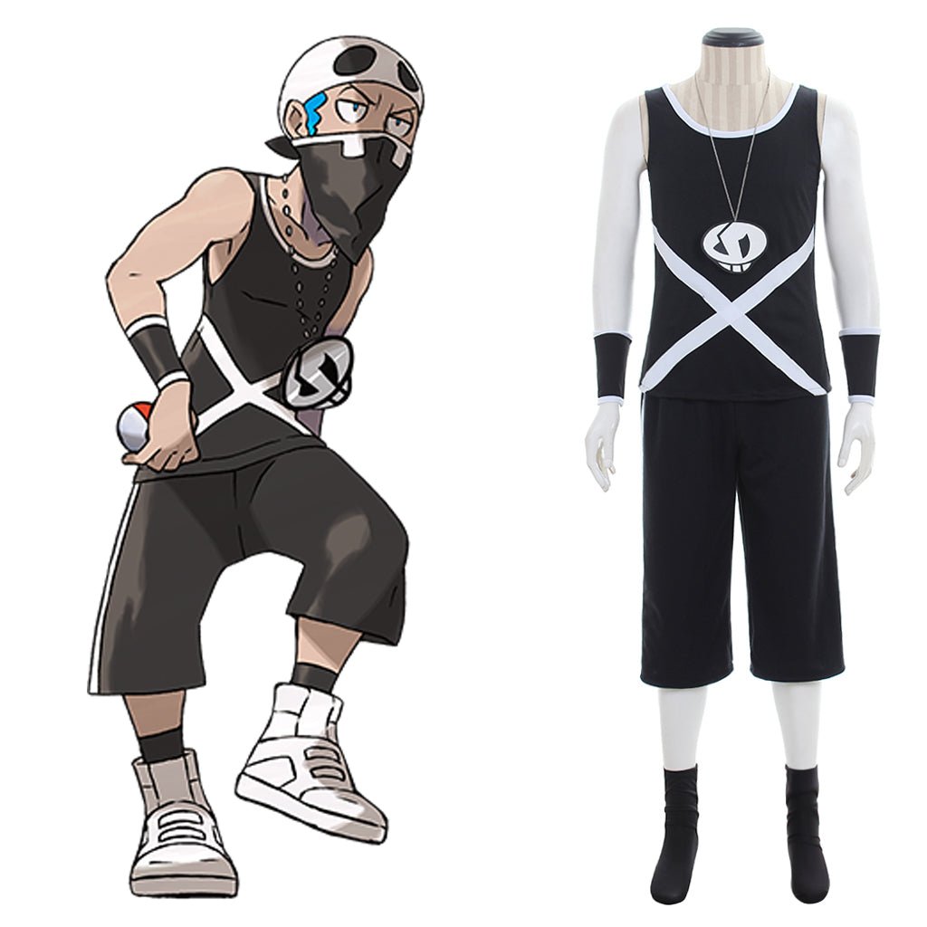 Halloweez Team Skull Grunts Male Cosplay Costume – Embrace the Pokémon Villain Style - Halloweez