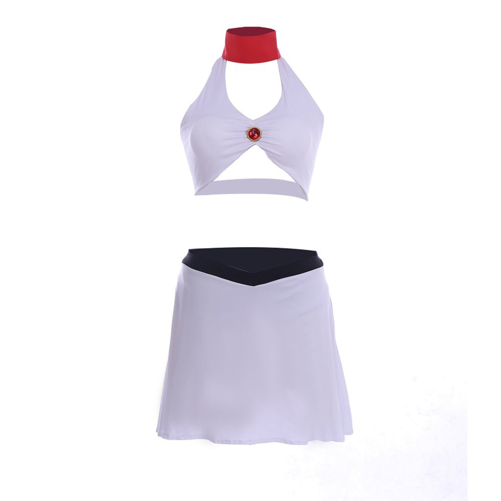 Halloweez Ty Lee Cosplay Swimsuit Set – Alluring White Top and Mini Skirt - Halloweez