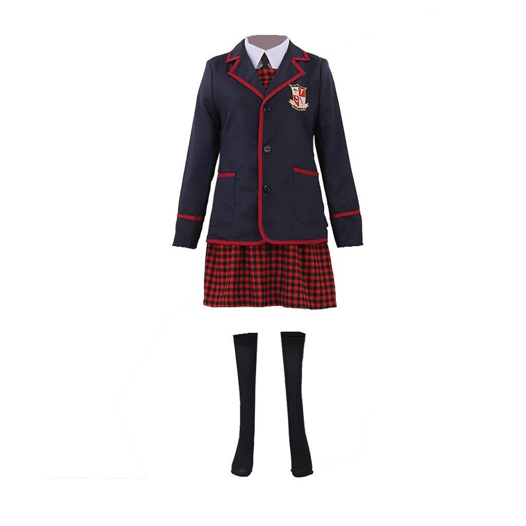 Halloweez Umbrella Academy Girl School Uniform Cosplay Costume | Premium Jacket and Dress Set for Adults - Halloweez