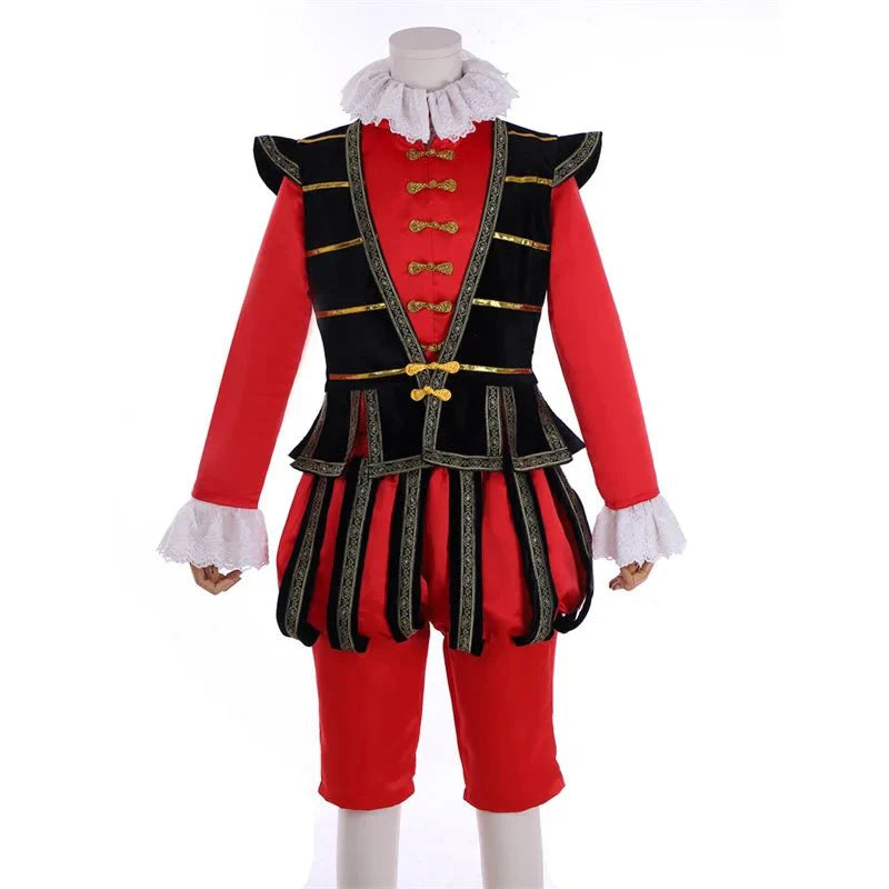 Halloweez Tudor King Cosplay Costume - Majestic Red Elizabethan Nobleman Suit for Historical Events - Halloweez