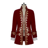 Halloweez King Prince Rococo Costume - Red Velvet Colonial Noble Regent Outfit | Custom Series - Halloweez