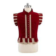 Halloweez Tudor Prince Red Vest - Authentic Medieval Renaissance Royal Nobleman Costume for Men - Halloweez