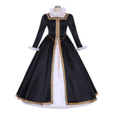 Halloweez Queen Elizabeth Tudor Cosplay Costume | Elegant Black-White Women's Tudor Ball Gown for Historical Events - Halloweez