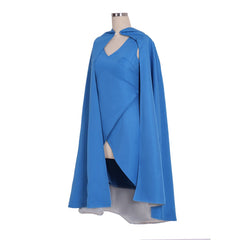 Halloweez Daenerys Targaryen Cosplay Costume with Blue Dress and Cape for Women - Halloweez