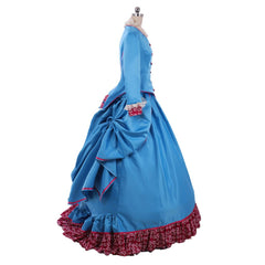Halloweez Victorian Blue Bustle Ball Gown Costume | Custom-Made Historical Dress for Women - Halloweez