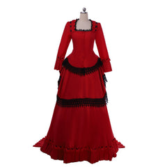 Elegant Halloweez Victorian Bustle Gown | Red Renaissance Cosplay Dress - Halloweez