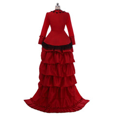 Elegant Halloweez Victorian Bustle Gown | Red Renaissance Cosplay Dress - Halloweez