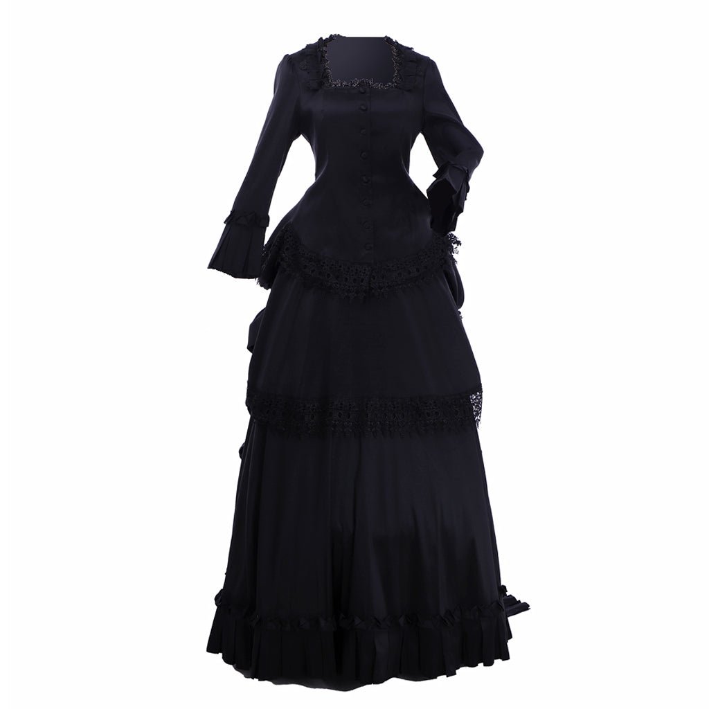 Elegant Halloweez Gothic Black Ball Gown | Timeless Victorian & Medieval Inspired Dress - Halloweez